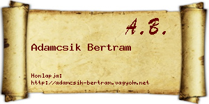 Adamcsik Bertram névjegykártya